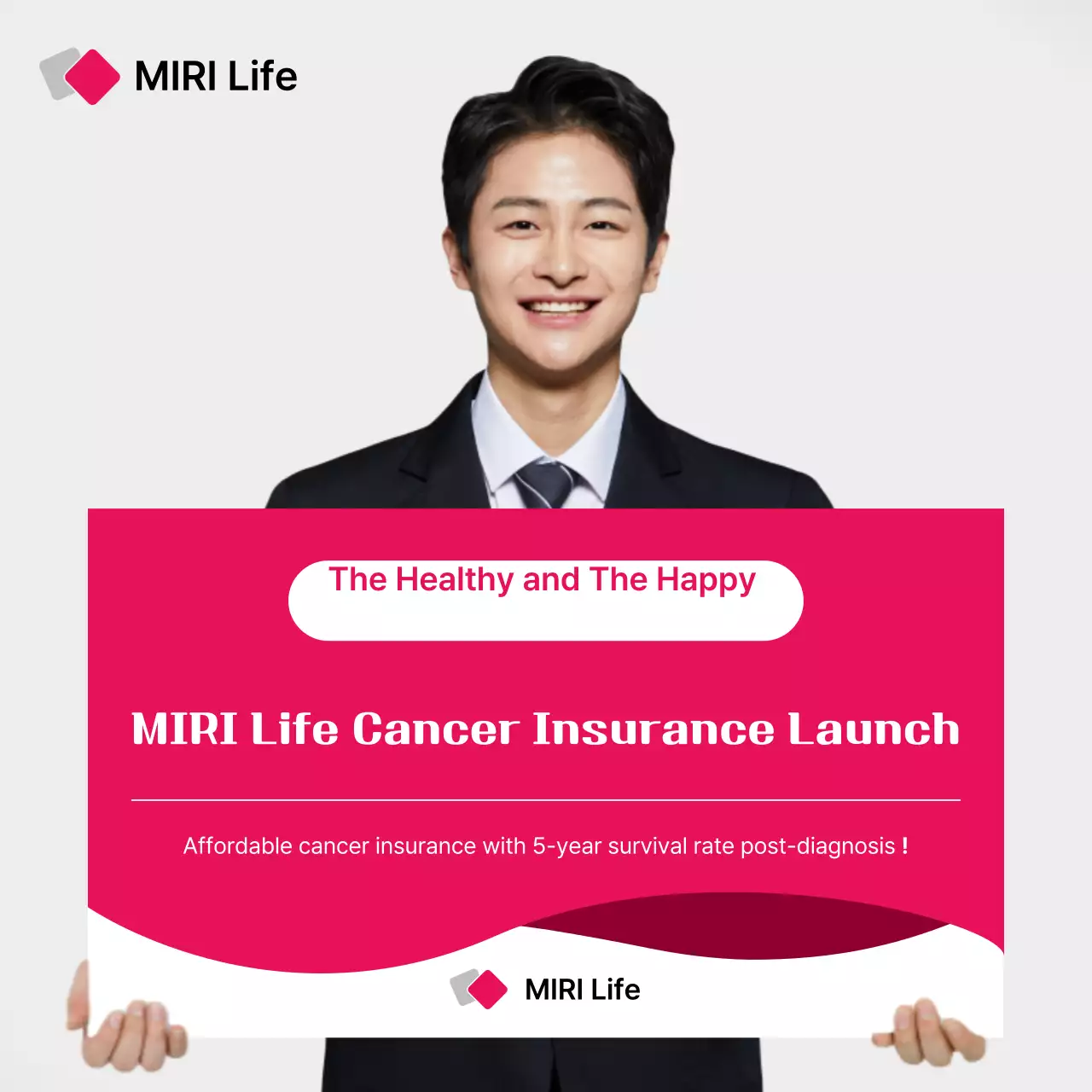 Anúncio de seguro moderno rosa choque