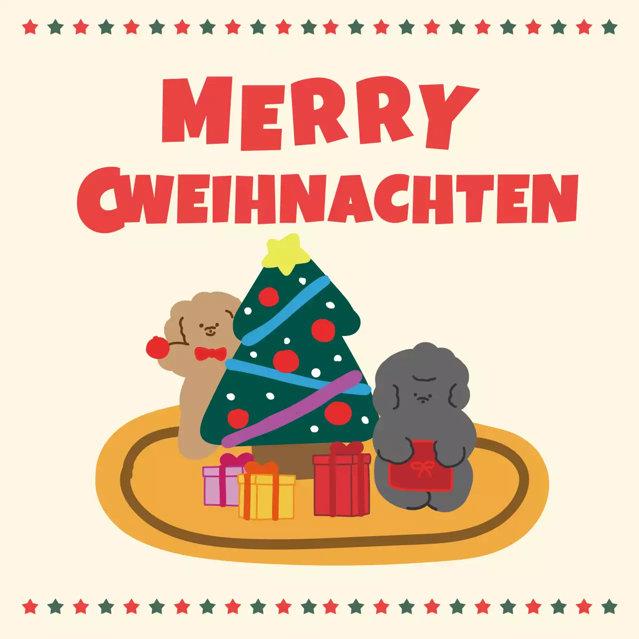 Beige Baby-Weihnachtskarte