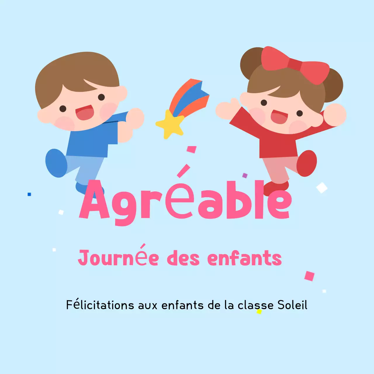 Célébration de la journée des enfants en bleu ciel