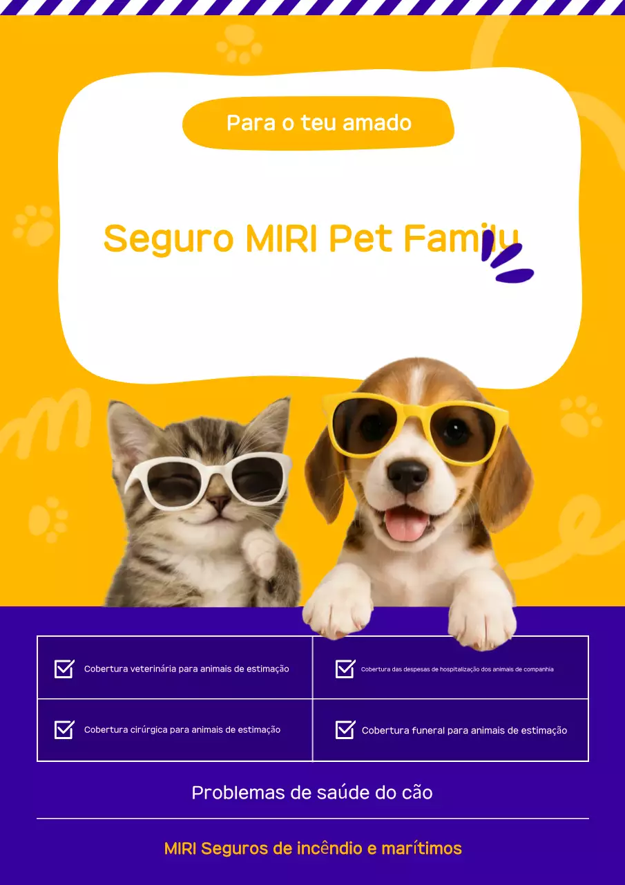 Promoção de Seguro para Animais de Estimação Yellow Clean
