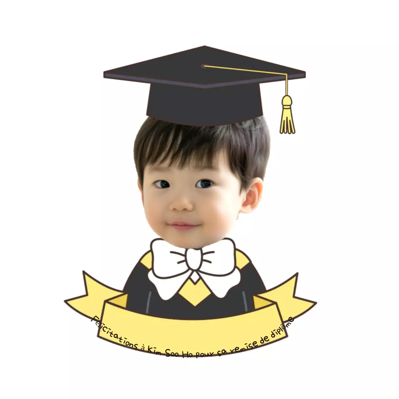 Anniversaire de remise de diplôme simple et noir