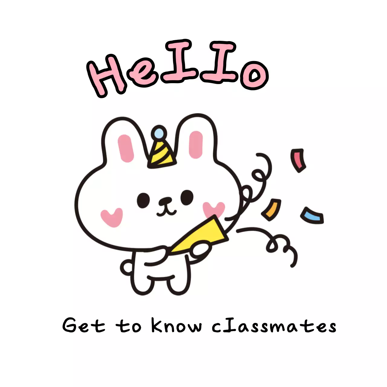 Lời chào nhân vật em bé màu hồng