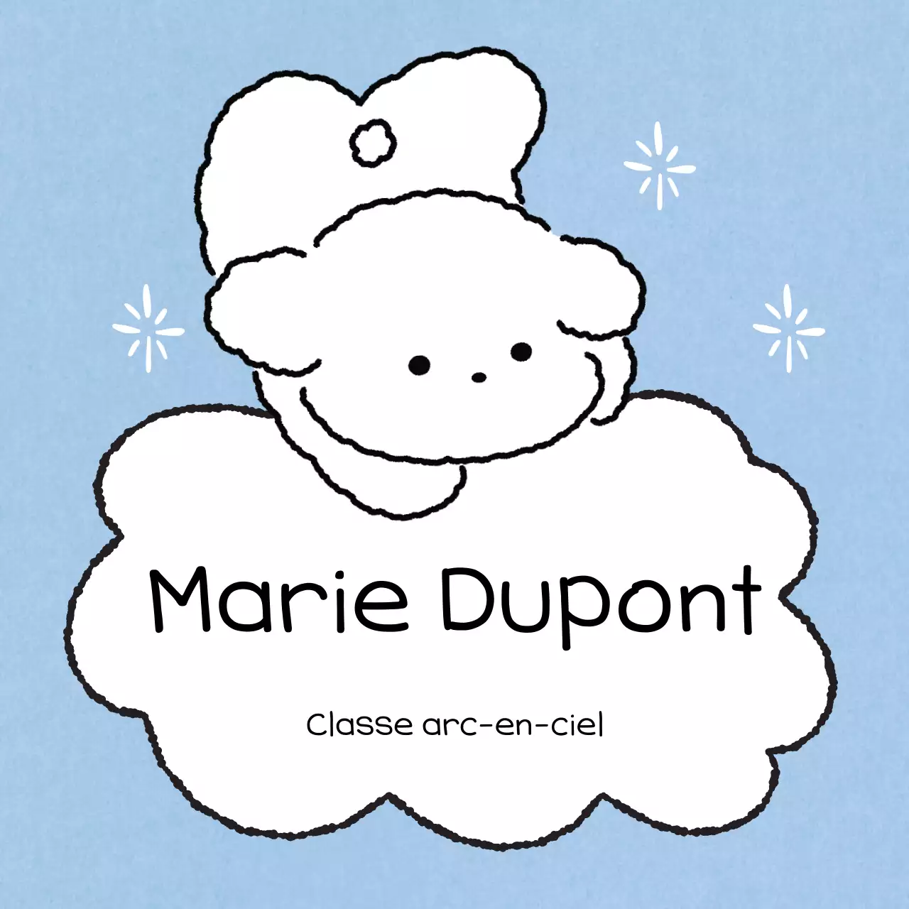 Autocollants de personnages mignons bleu ciel