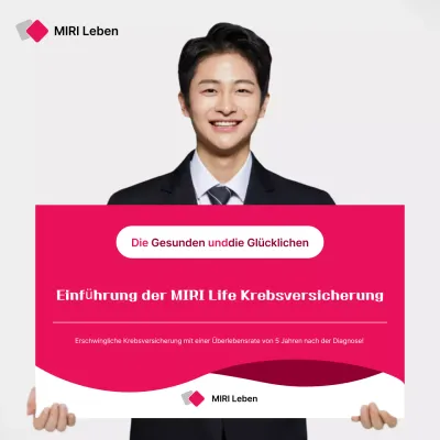 Moderne Versicherungsanzeige in Pink