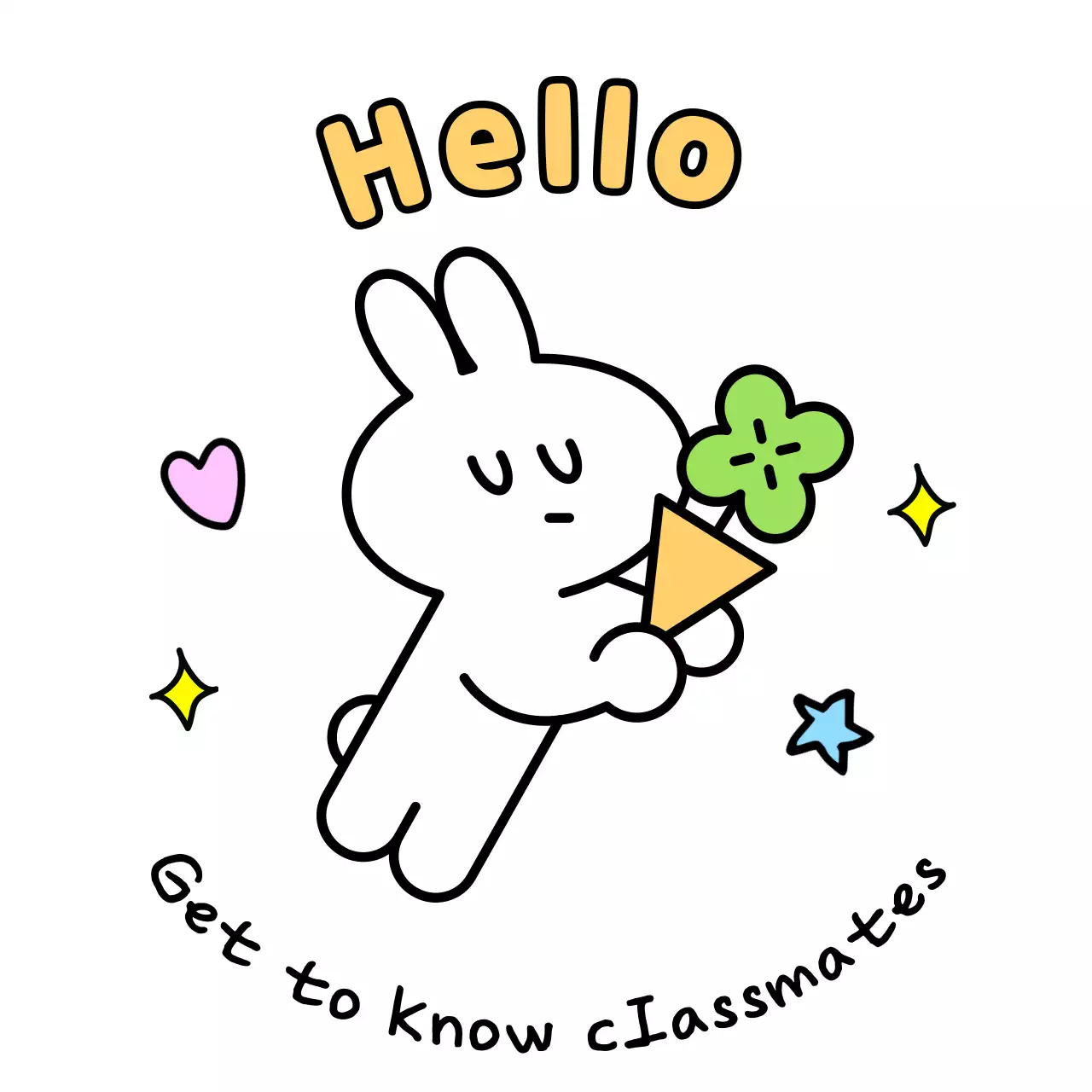 Hình dán nhân vật dễ thương màu trắng