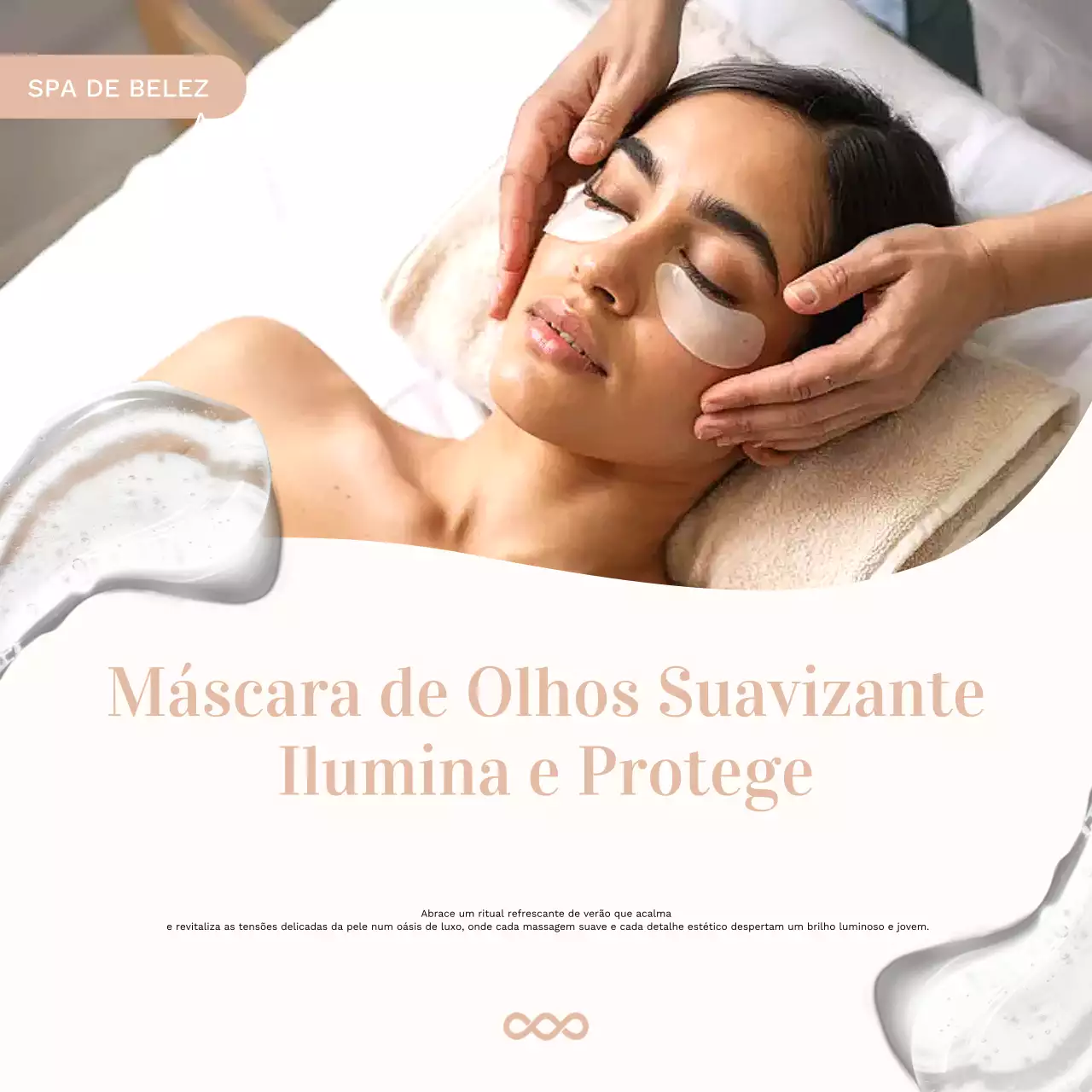 Anúncio de cuidados com a pele elegante bege em mídia social quadrada
