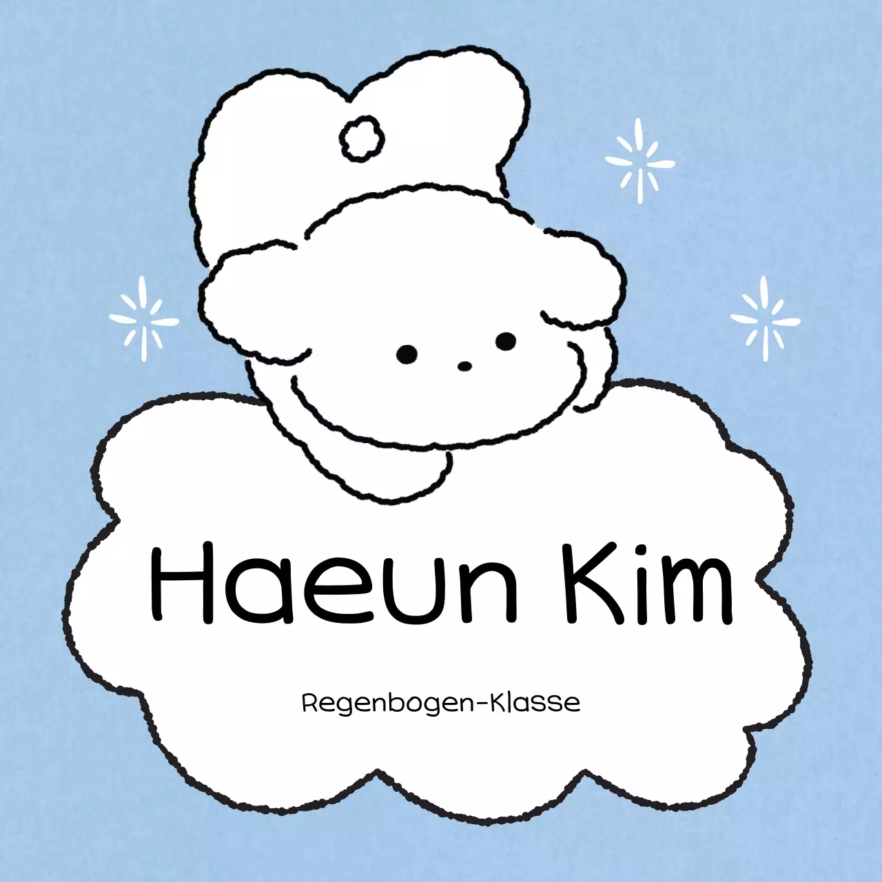 Himmelblaue süße Charakteraufkleber