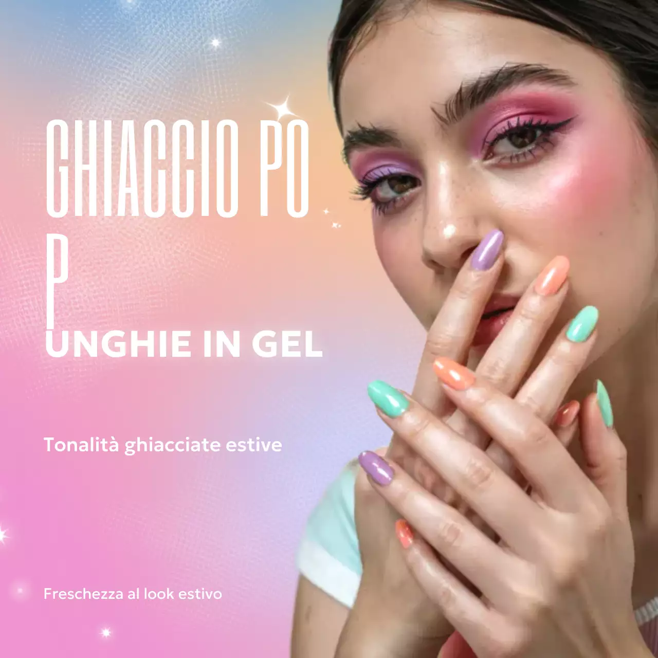 Promozione trucco alla moda arcobaleno