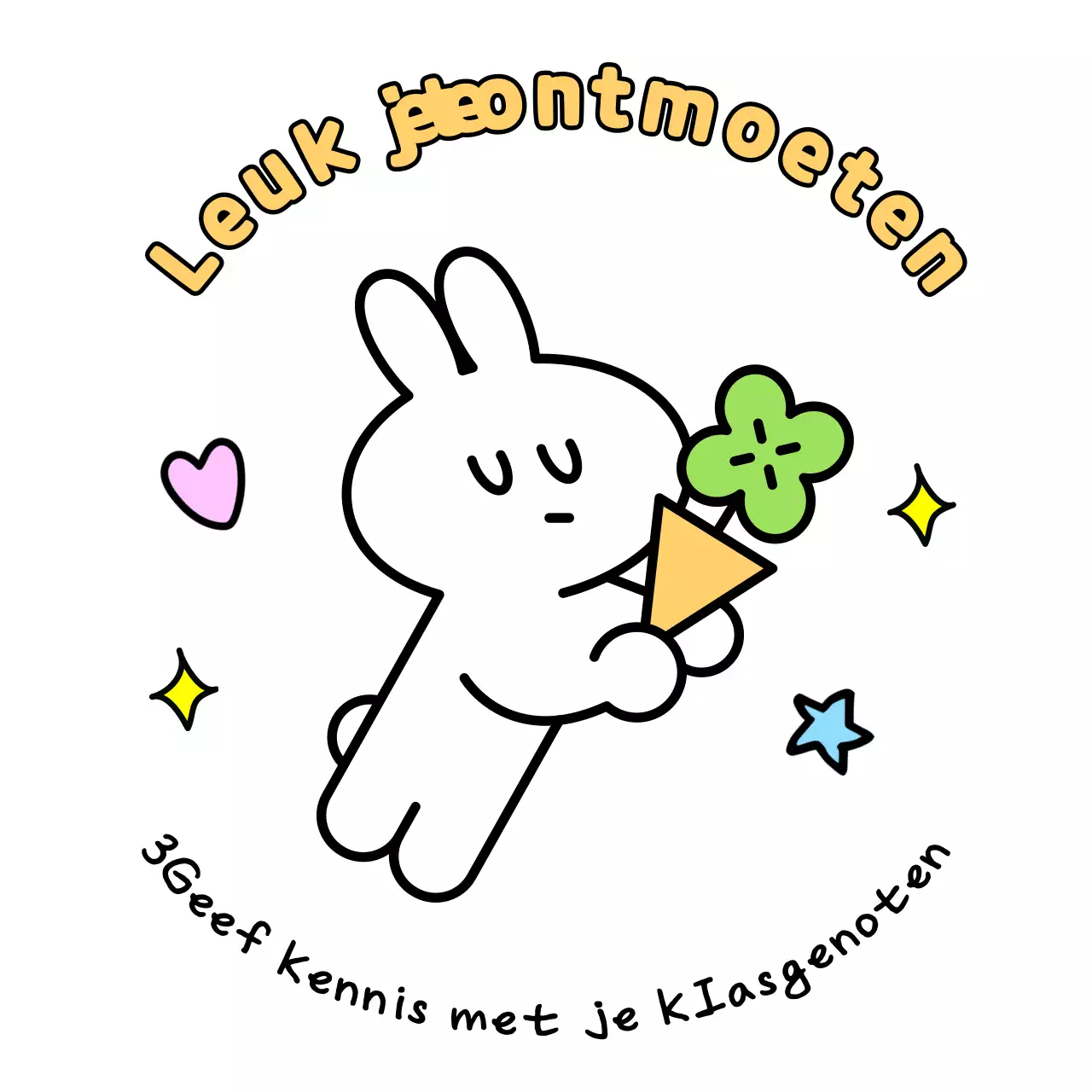 Witte babykarakterstickers