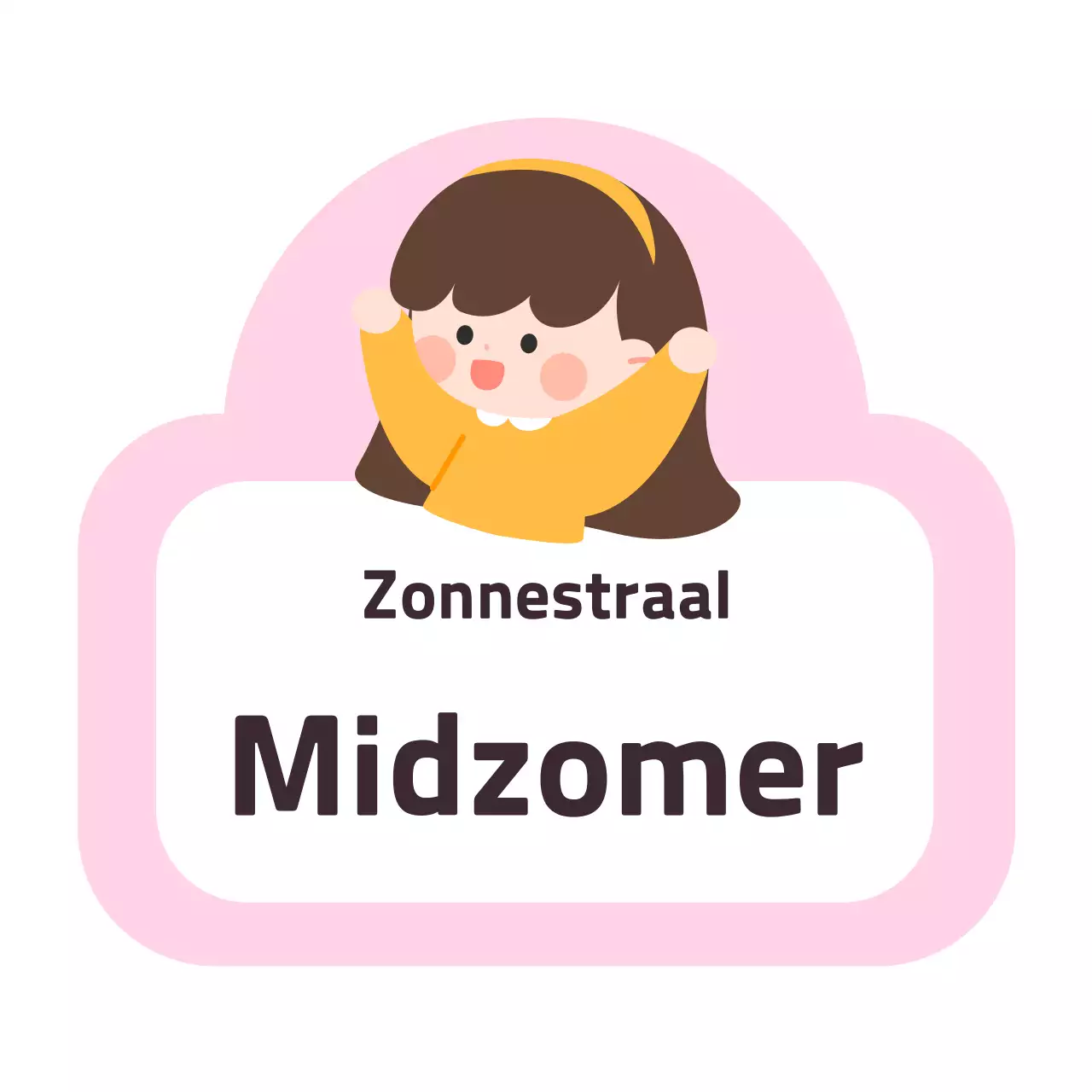 Roze Baby Lieve Kinderdagsticker