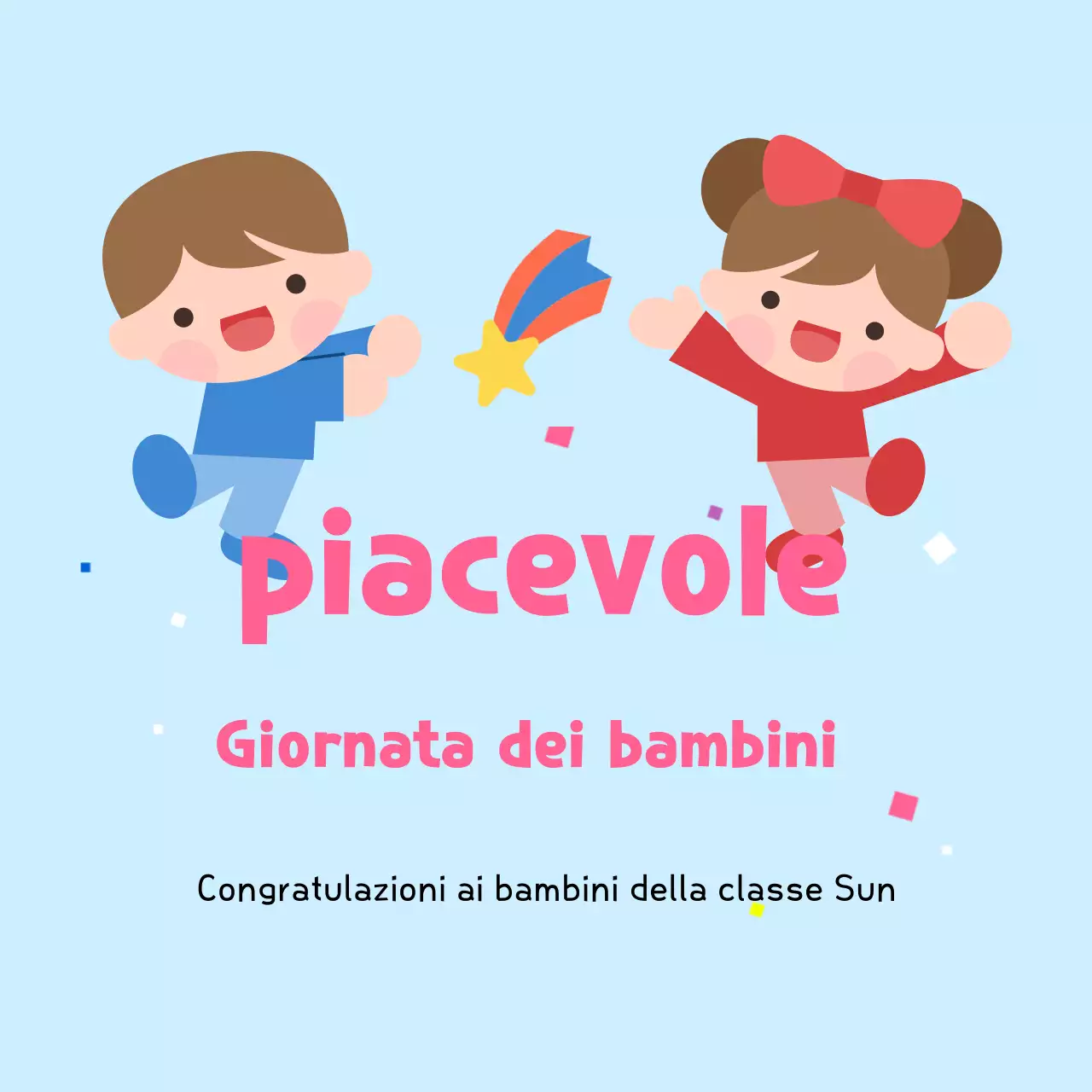 Festa dei bambini in azzurro cielo