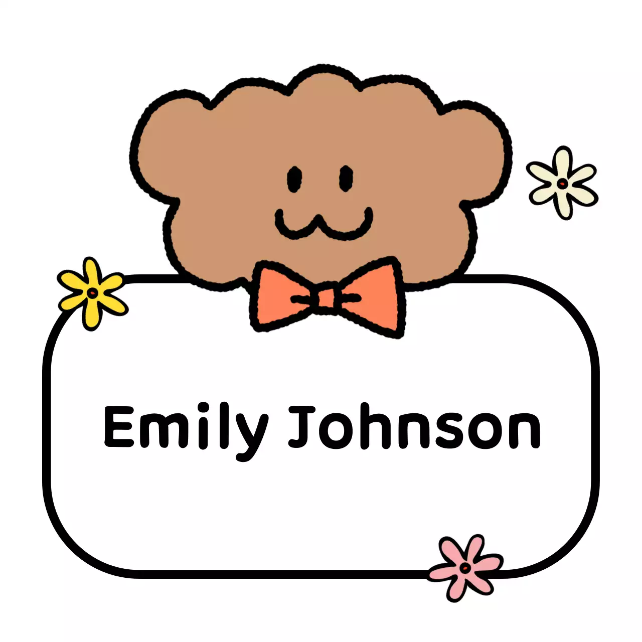 Hình dán hoạt hình em bé màu nâu