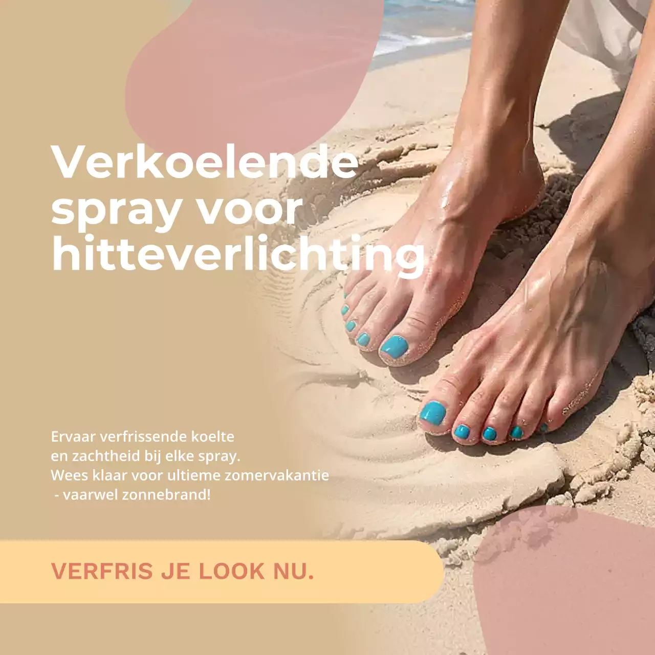 Beige moderne nagelverzorgingsadvertentie Social Media Square