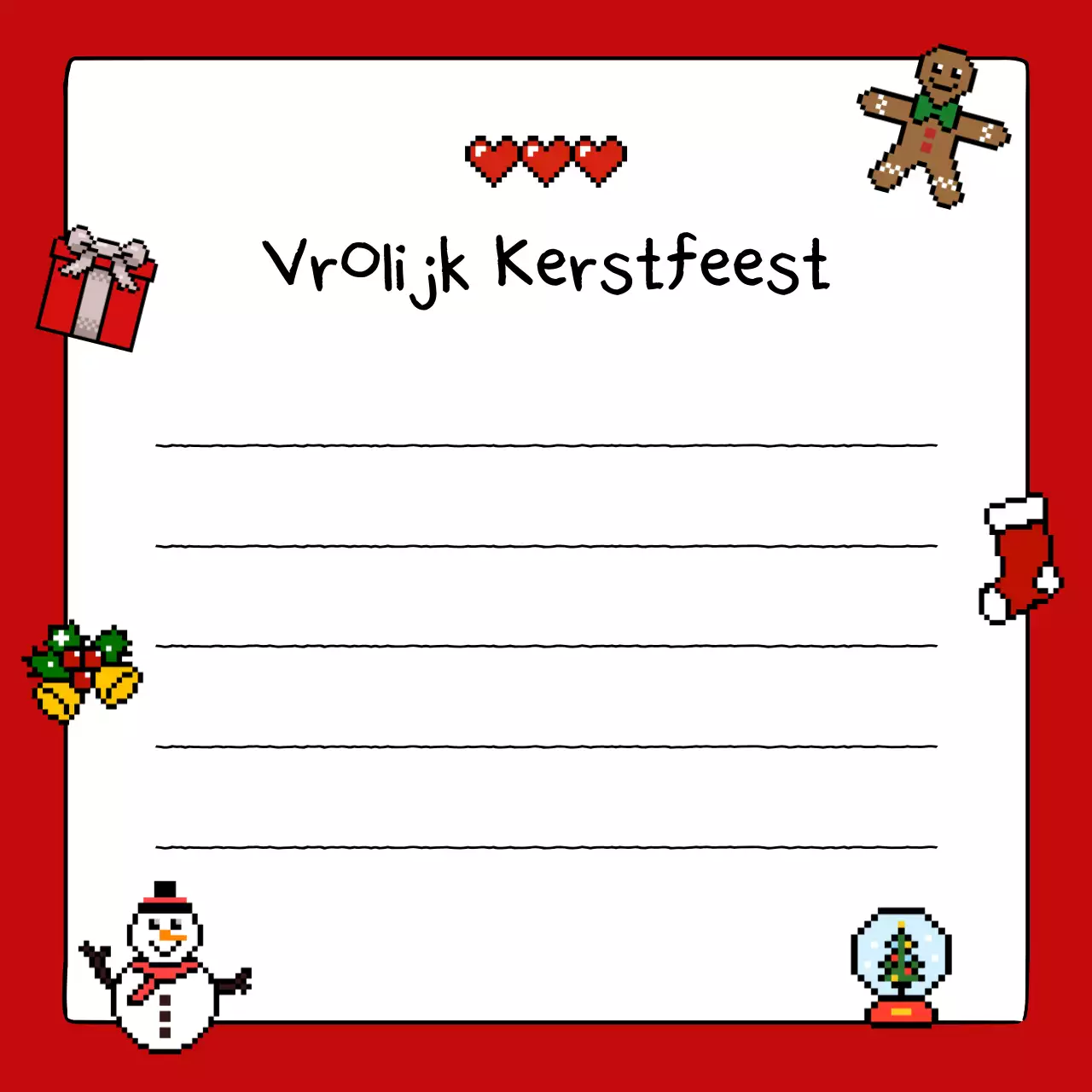 Rode Baby Kerst Memo