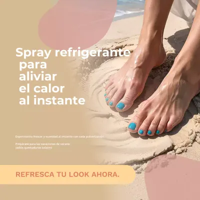 Publicidad de cuidado de uñas moderno beige en redes sociales