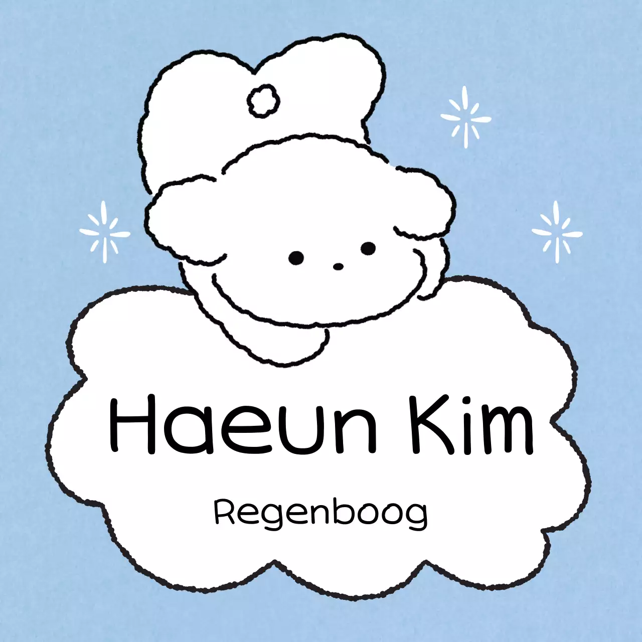 Hemelsblauwe schattige karakterstickers