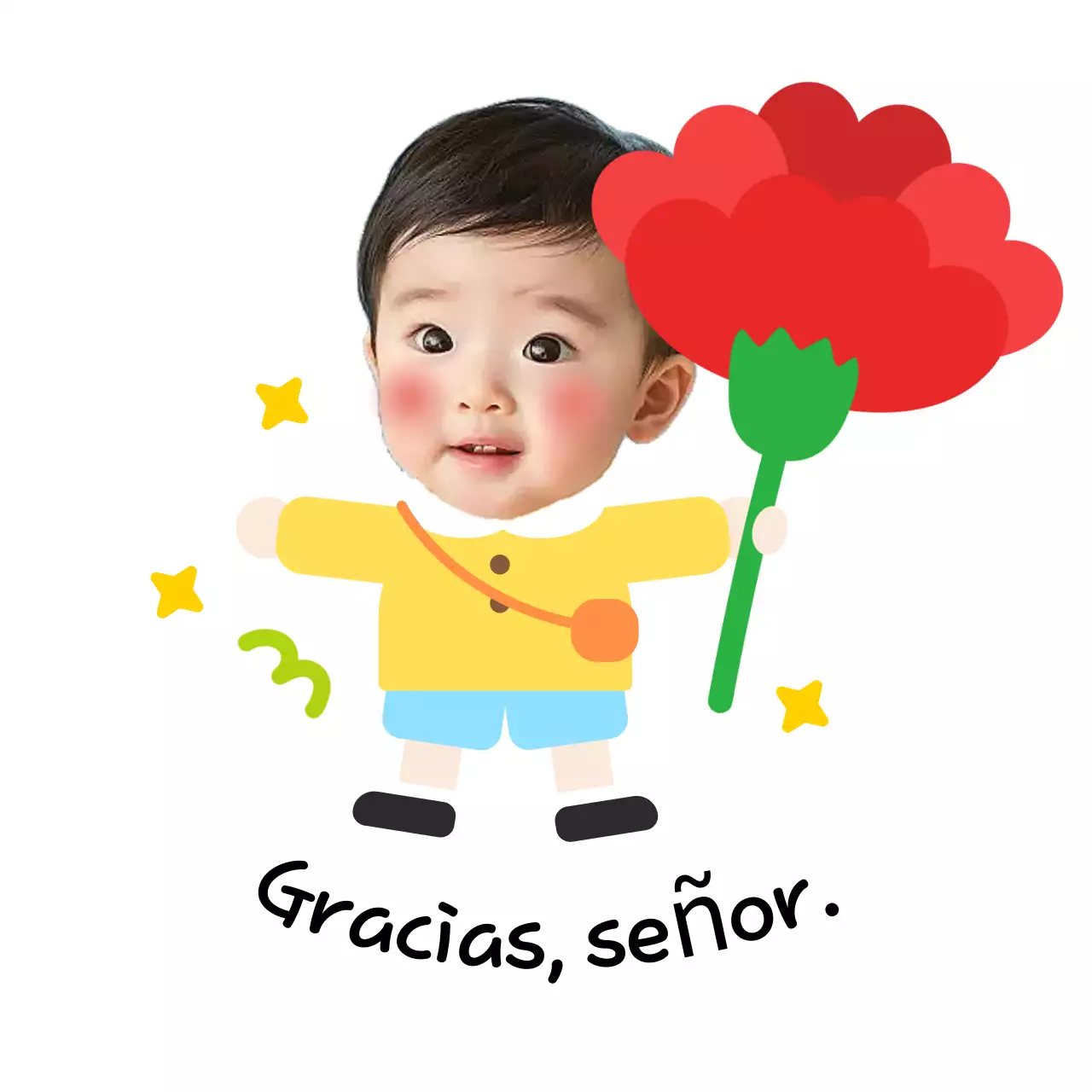 Bebé rojo gracias día del maestro