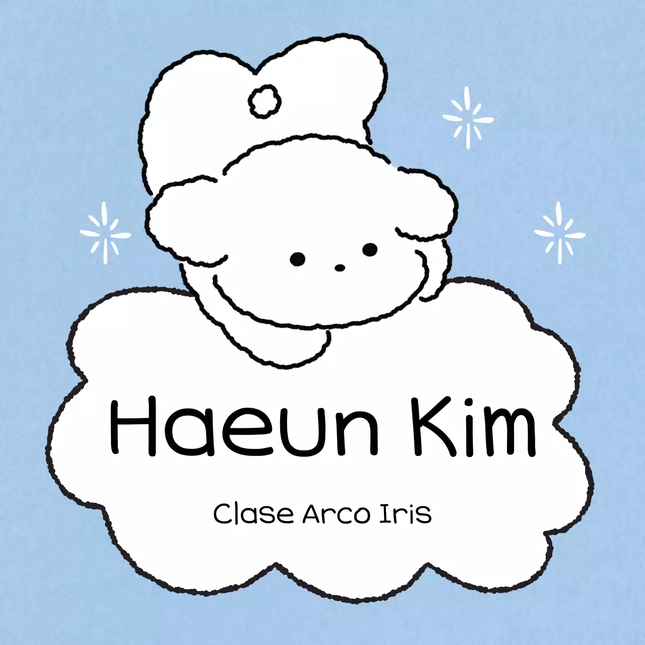 Pegatinas de personajes lindos de color azul cielo