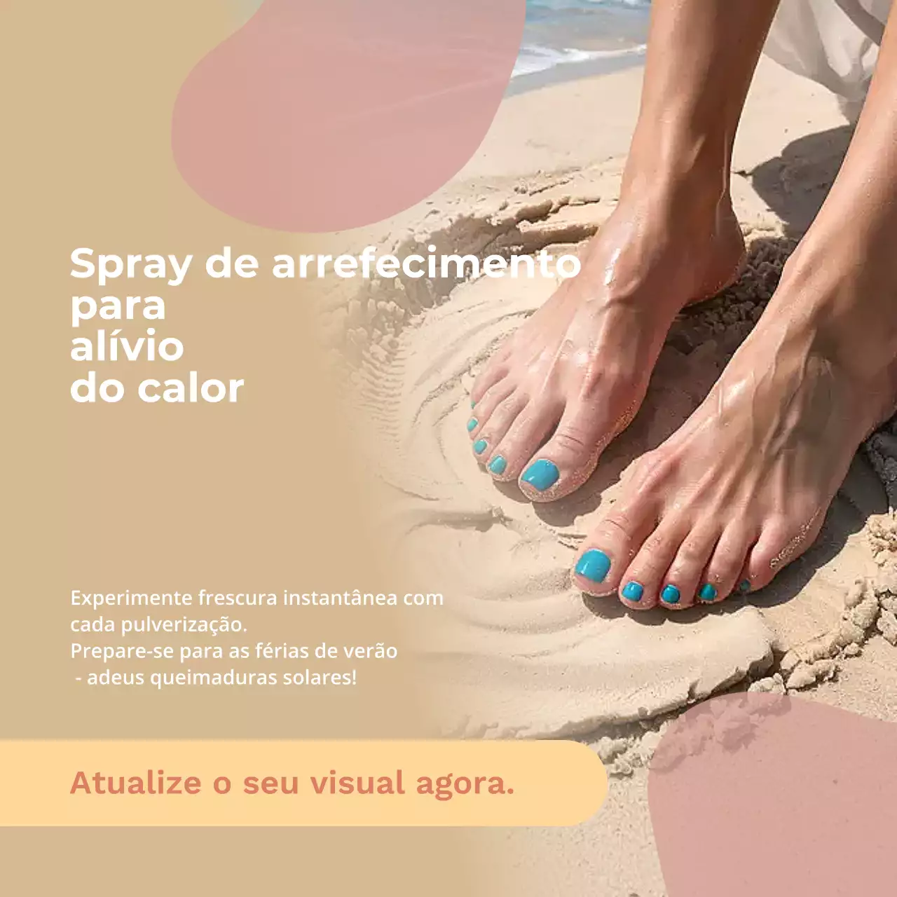 Anúncio de cuidados com as unhas modernas bege nas redes sociais
