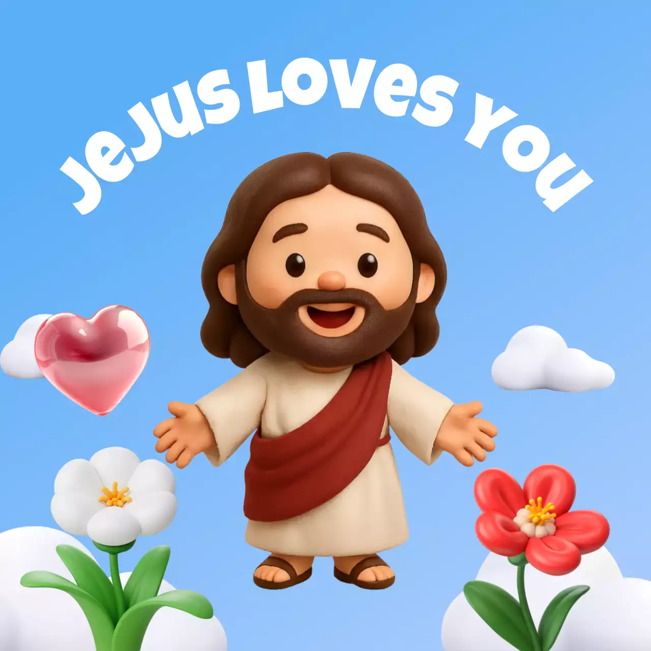 Hình dán tôn giáo màu xanh da trời dành cho trẻ em