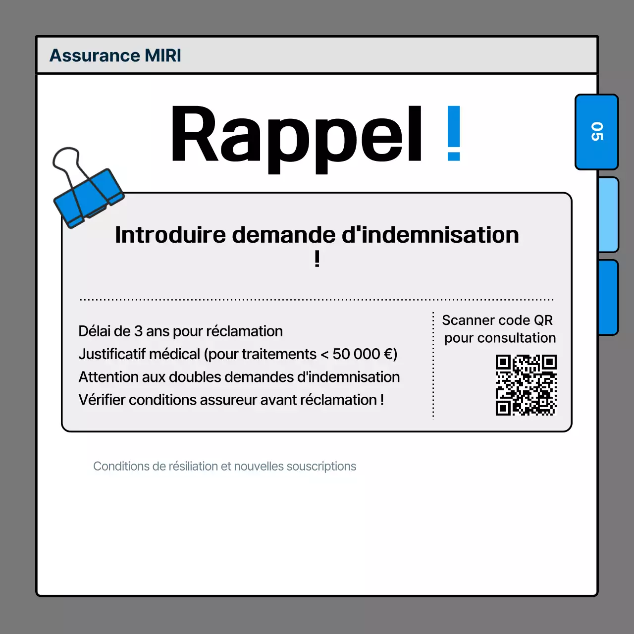 Livraison d'informations sur l'assurance Blue Clean