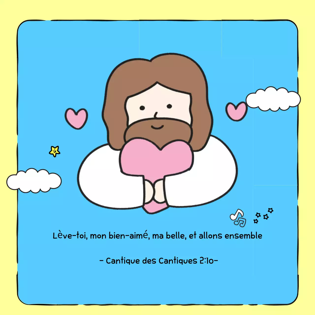 Affiche du verset biblique « Bébé bleu ciel »