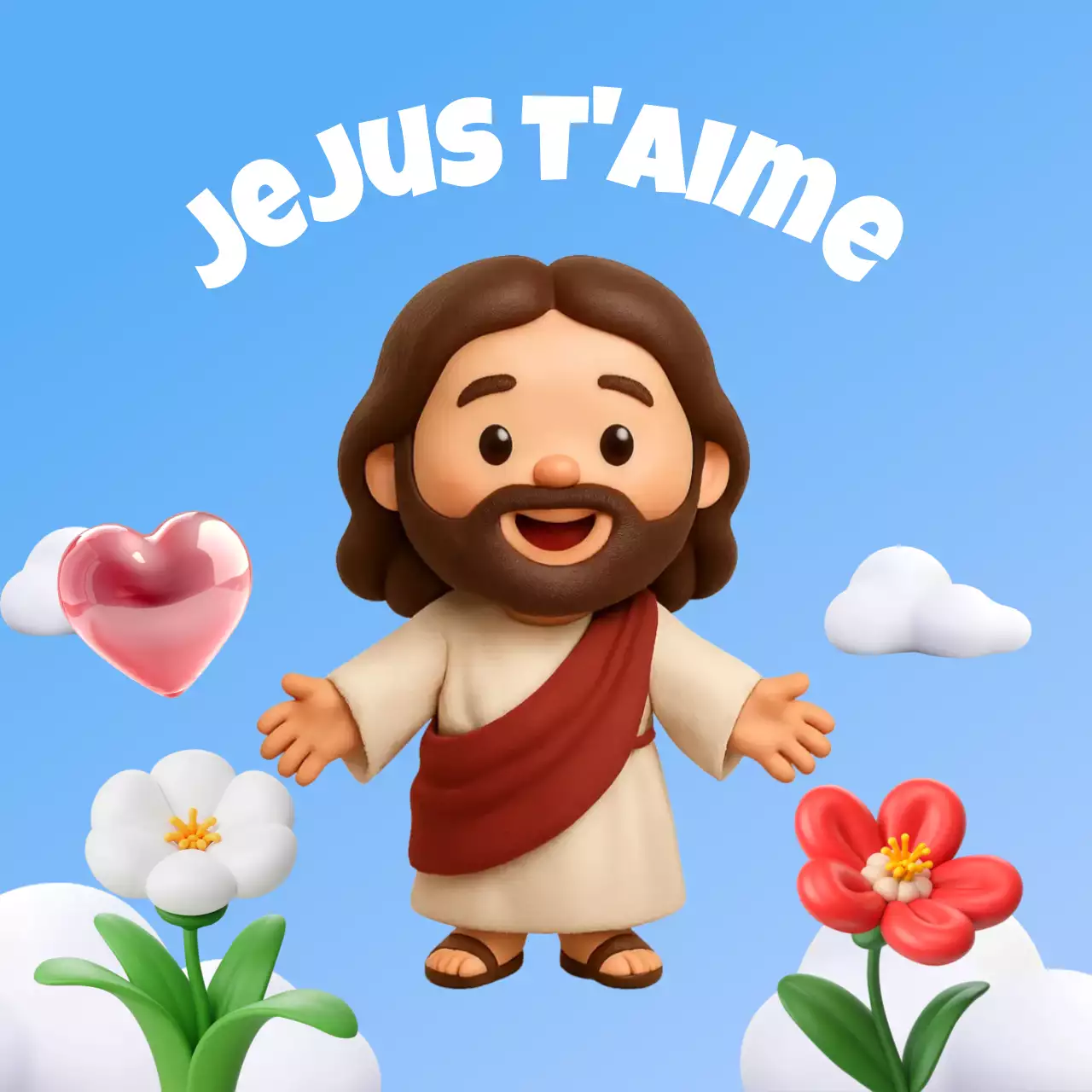 Autocollants religieux bébé bleu ciel