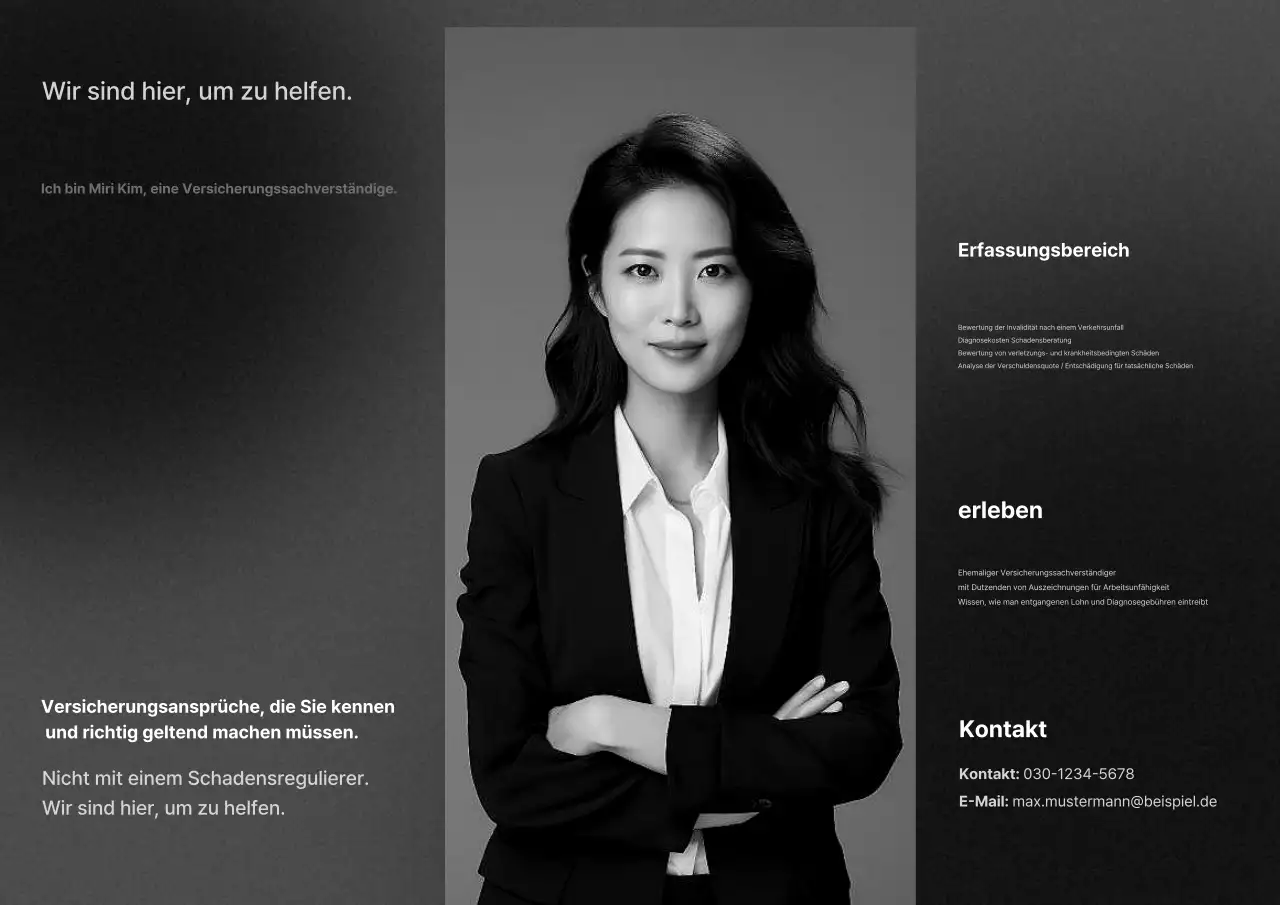 Einfache Schwarz-Weiß-Versicherungsanzeige