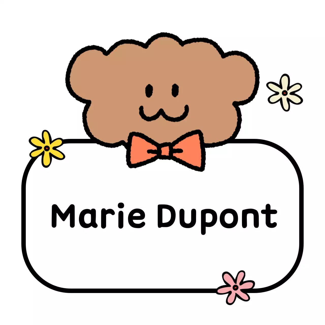 Autocollants de dessin animé bébé marron