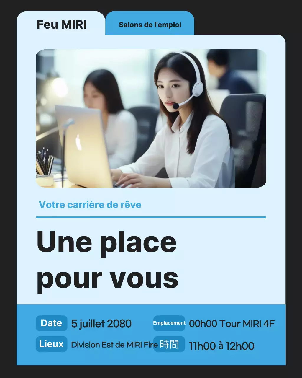 Promotion du salon de l'emploi Black Modern