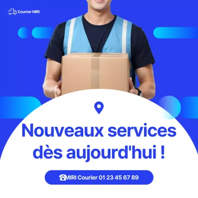 Promotion du service de messagerie moderne bleu
