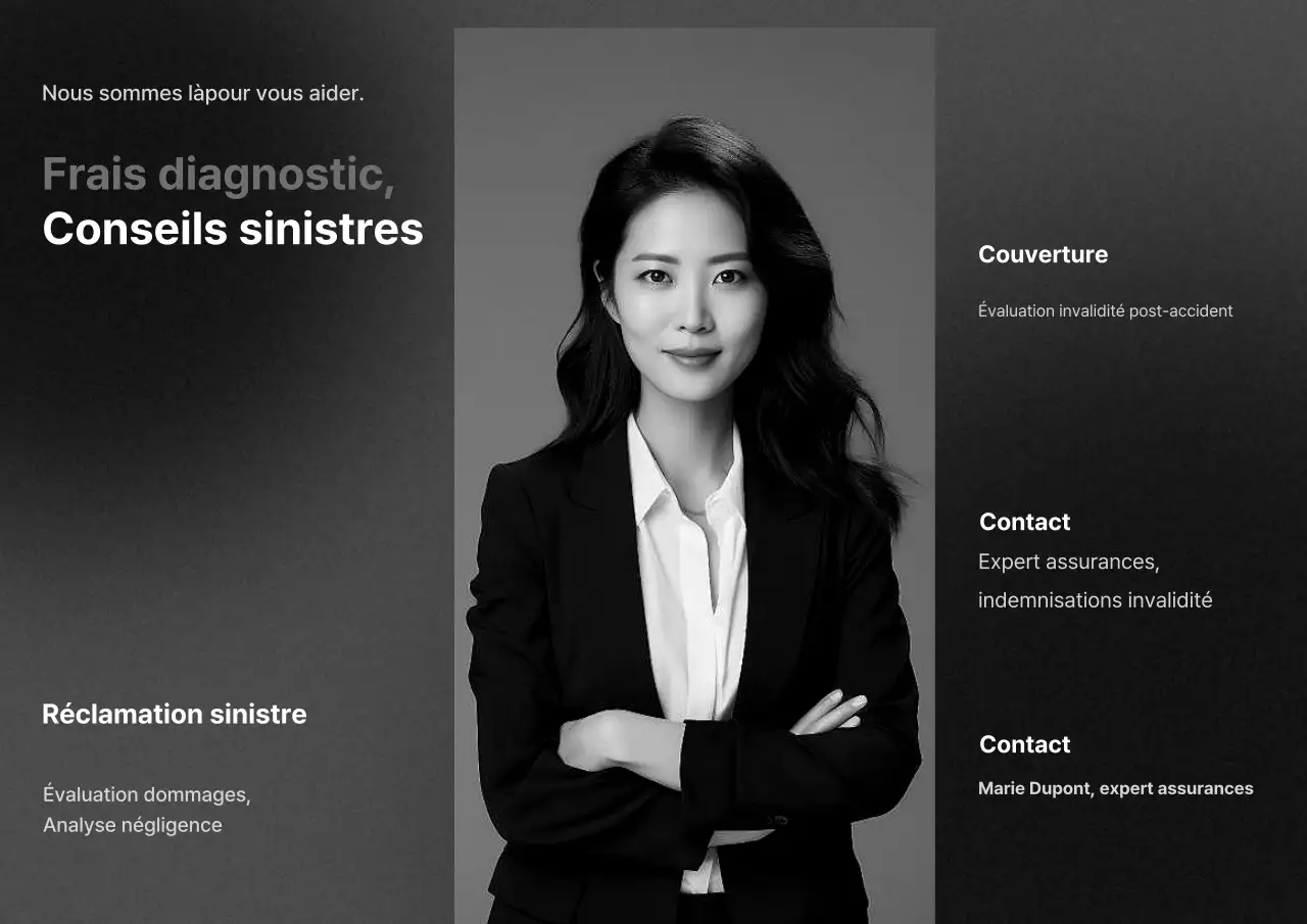 Publicité d'assurance simple en noir et blanc