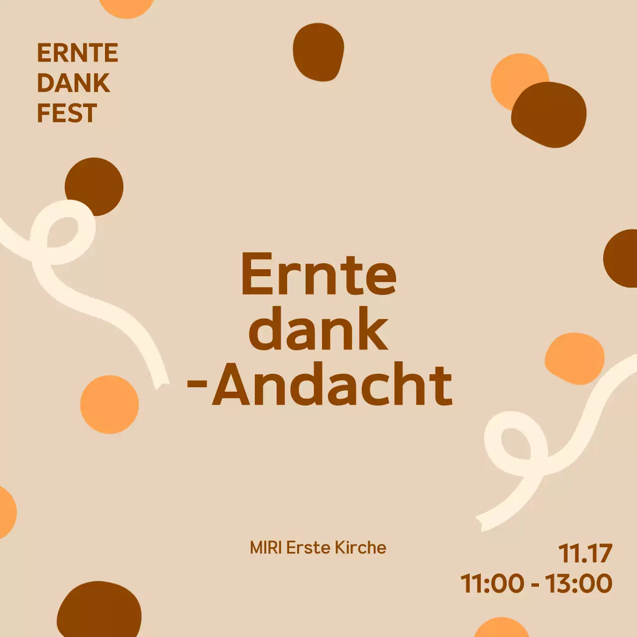 Beigefarbener Leitfaden für einfache Dankbarkeitsanbetung