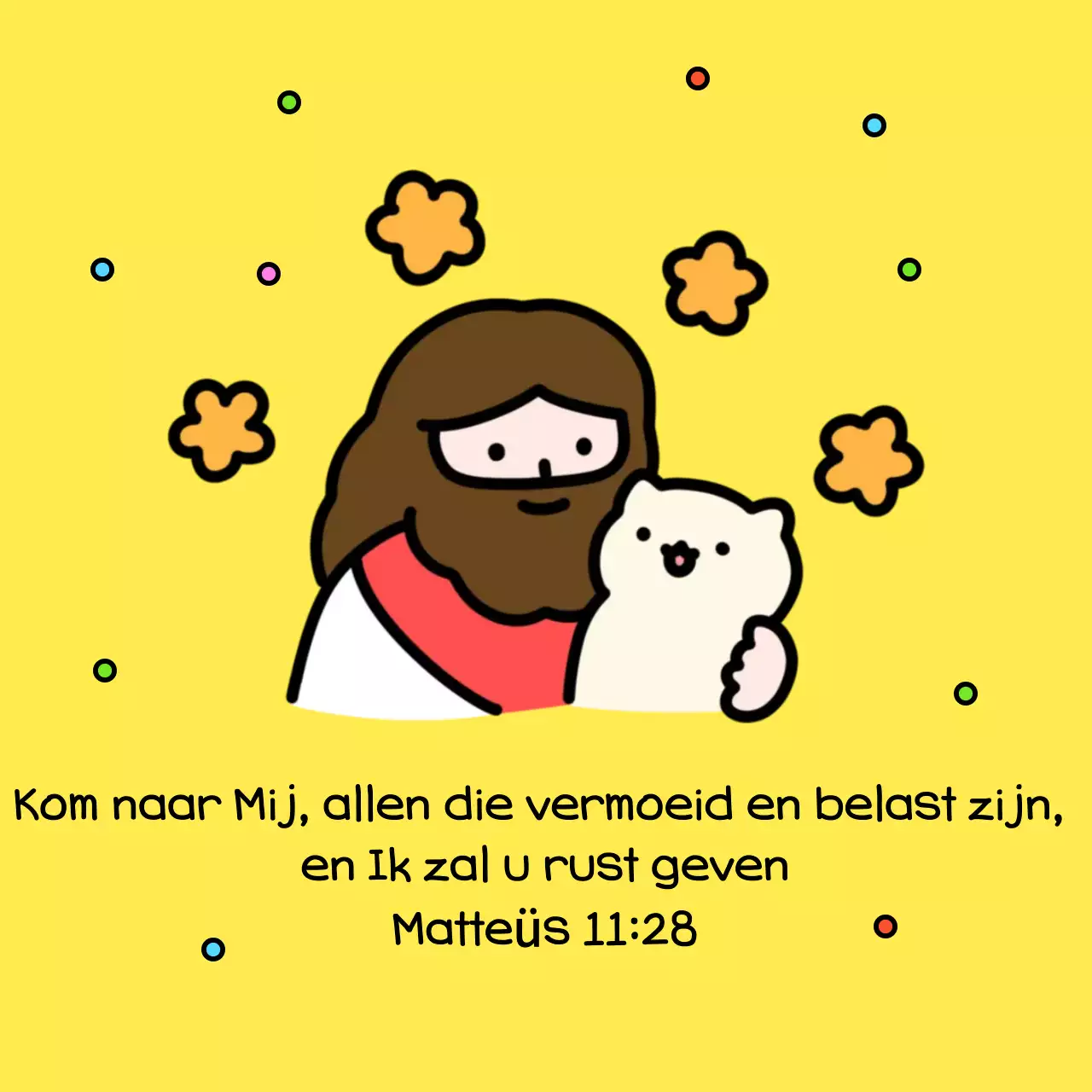 Gele babybijbelvers ansichtkaart