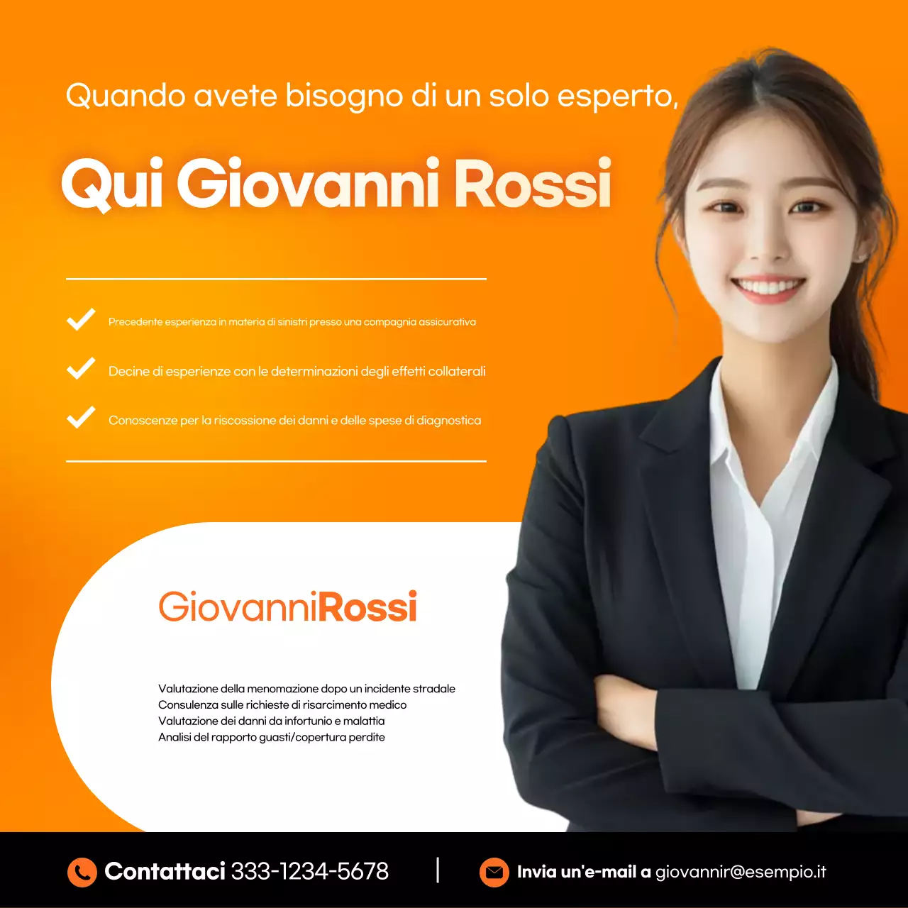 Promozione per il perito assicurativo Orange Modern