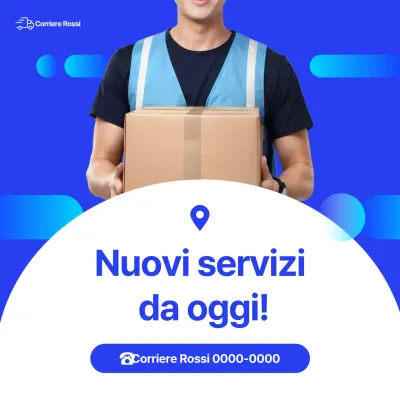 Promozione del servizio di corriere moderno blu