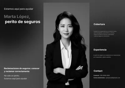 Anuncio de seguros simple en blanco y negro