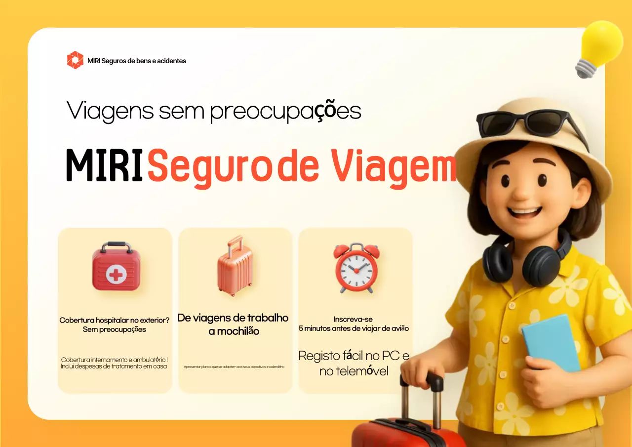 Promoção de Seguro Viagem Amarelo Moderno