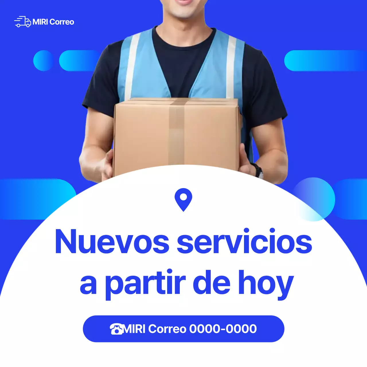 Promoción del servicio de mensajería Blue Modern
