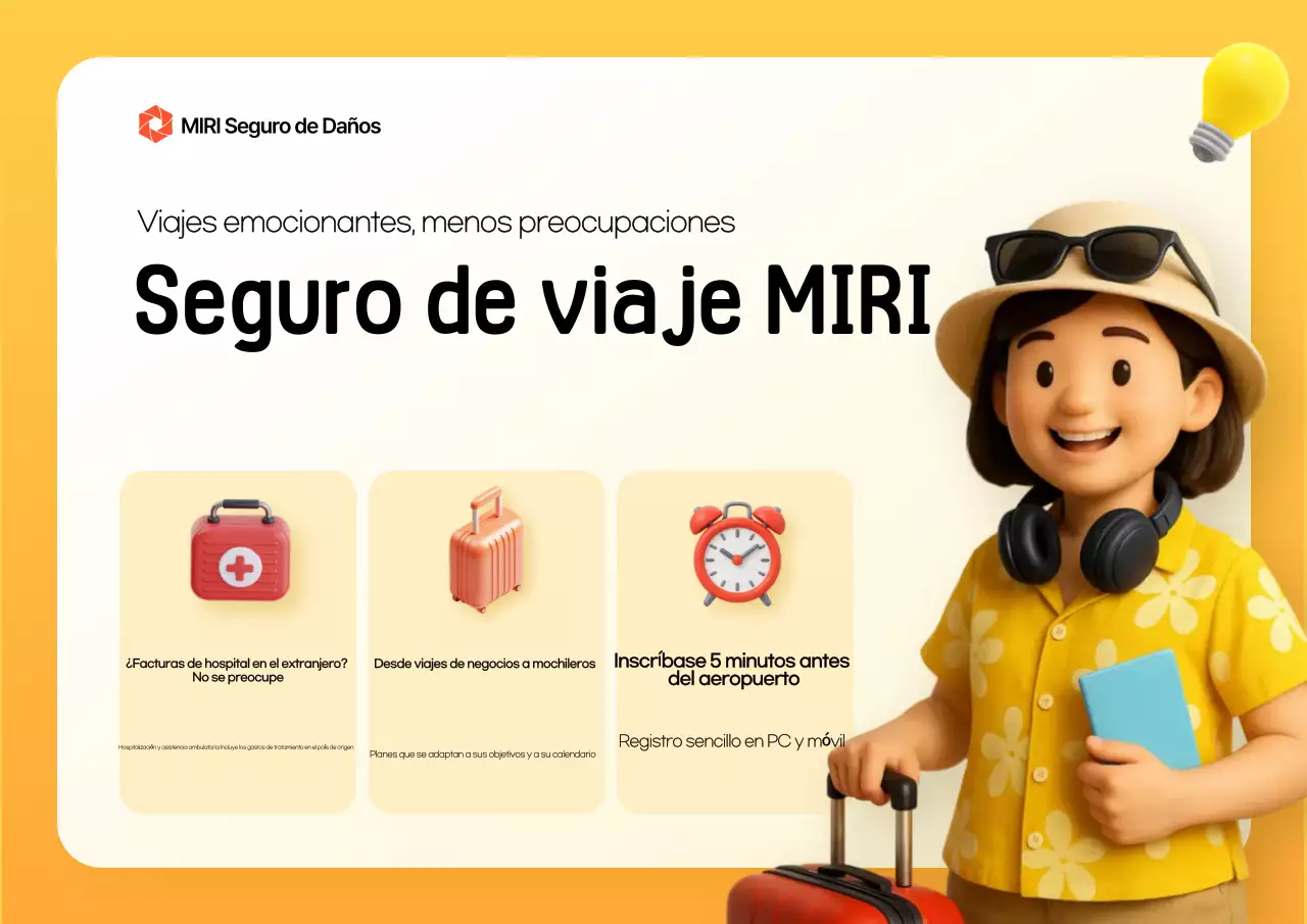 Promoción de seguro de viaje moderno amarillo