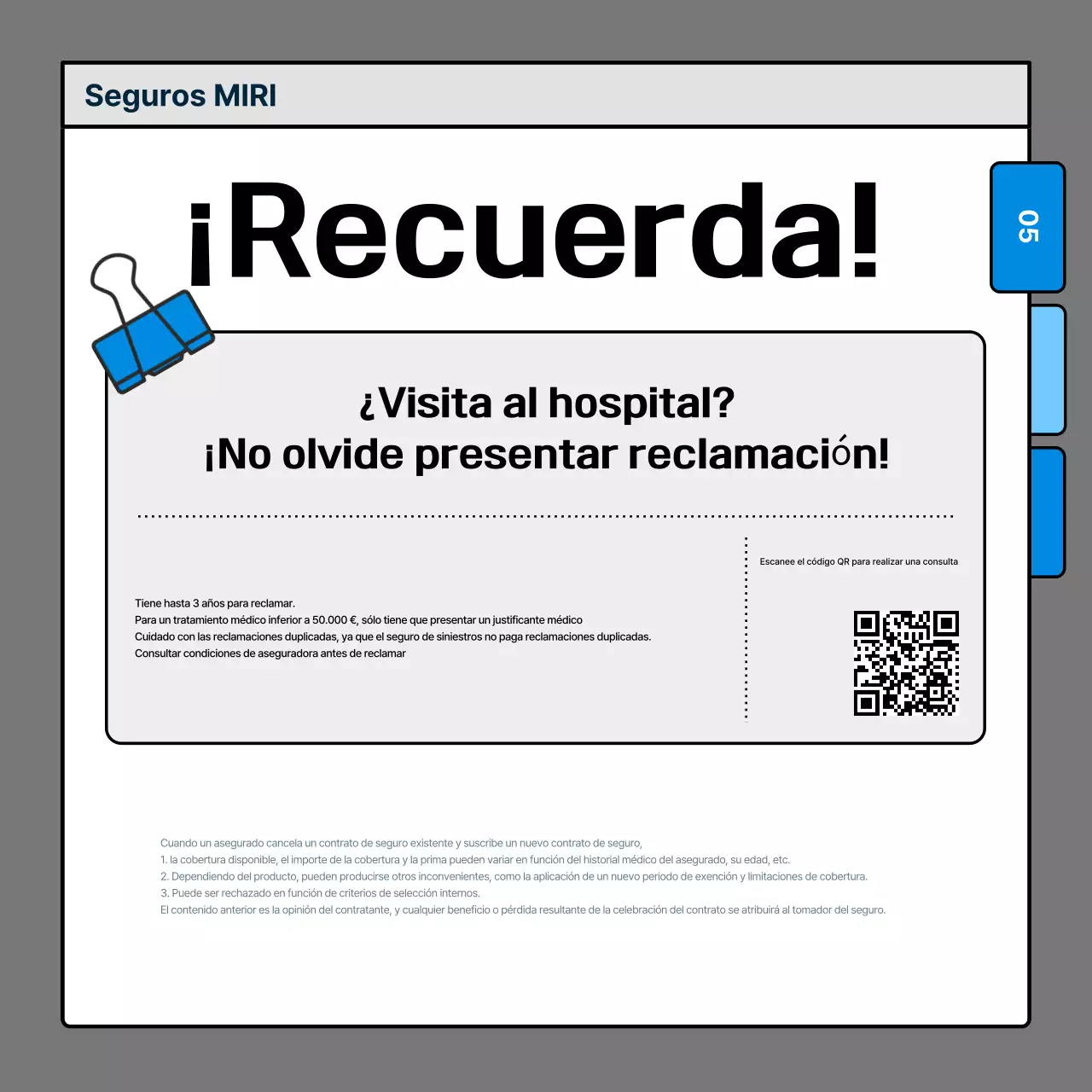 Entrega de información sobre seguros Blue Clean