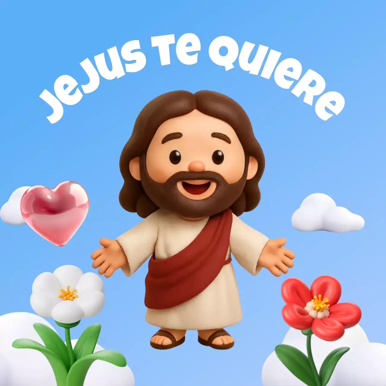 Pegatinas religiosas para bebé de color azul cielo