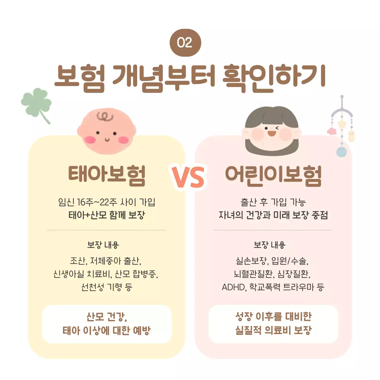 핑크 아기자기한 보험 안내