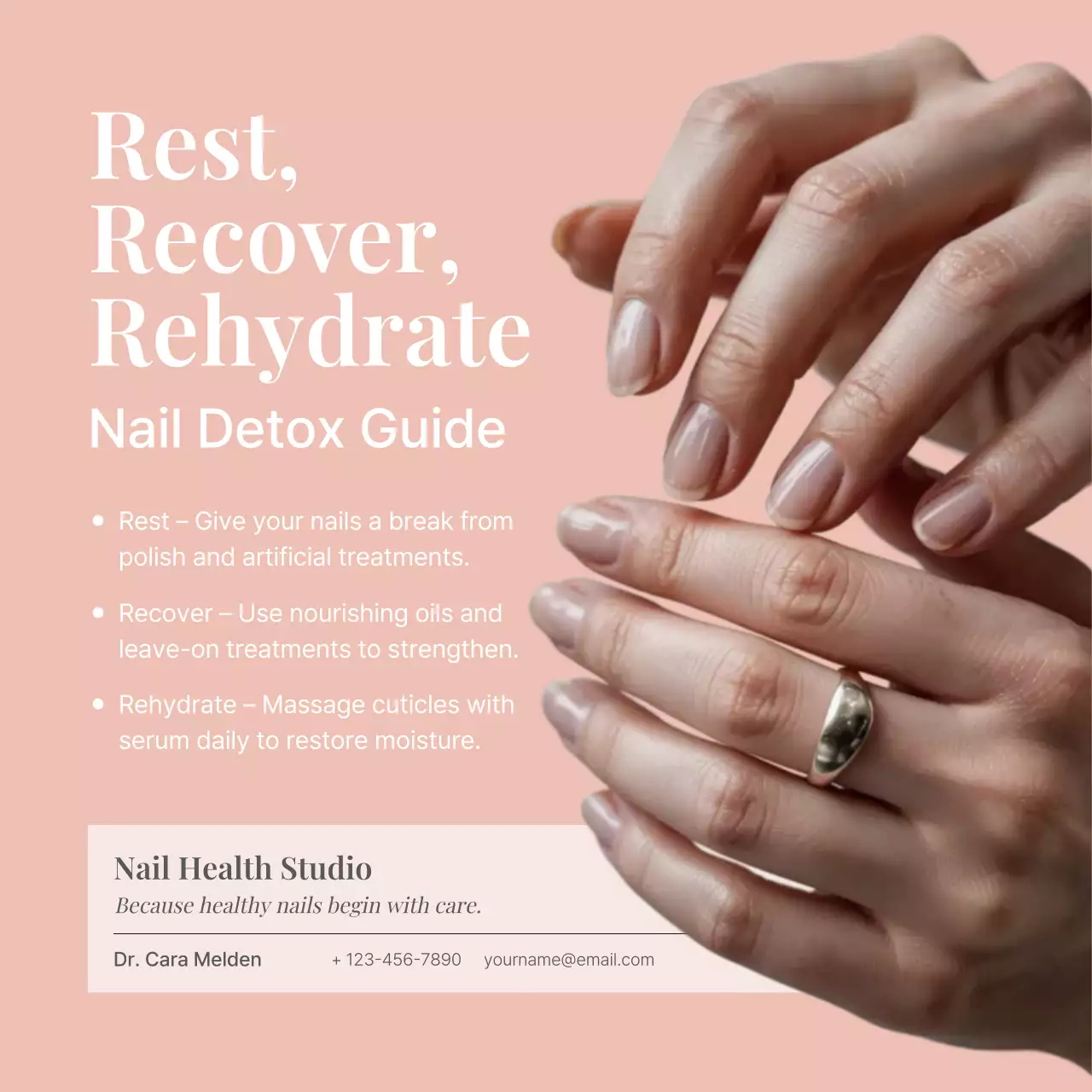 Beige Elegant Nail Guide Promotion Instagram Post