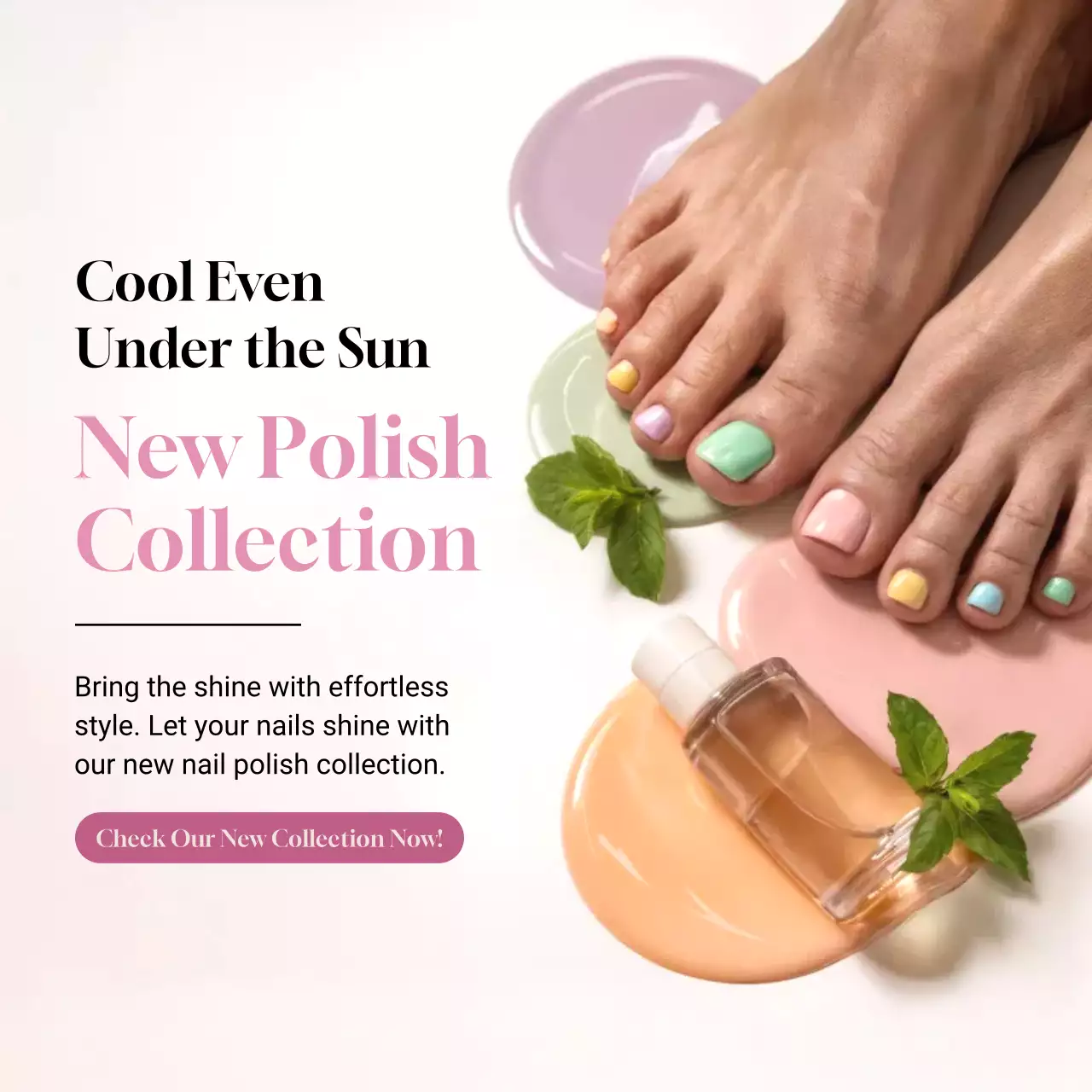 Colourful Modern Pedicure Service Promotion Instagram Post
