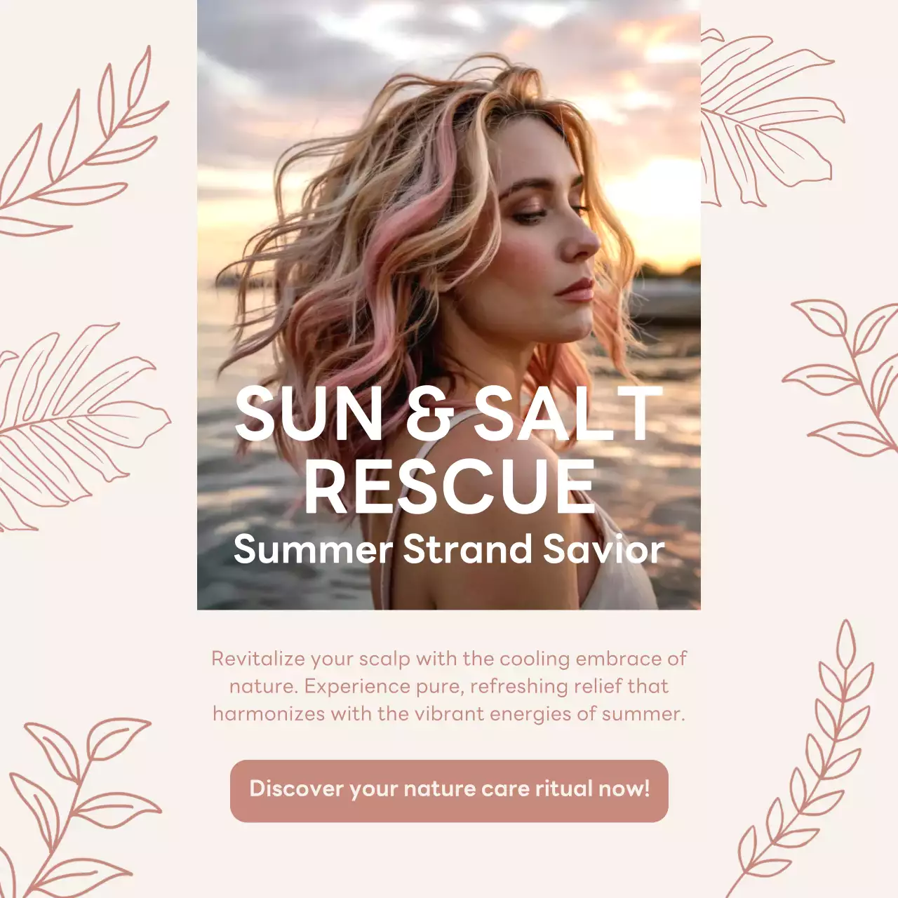 Coral Aesthetic Haircare Service Promotion Instagram Post