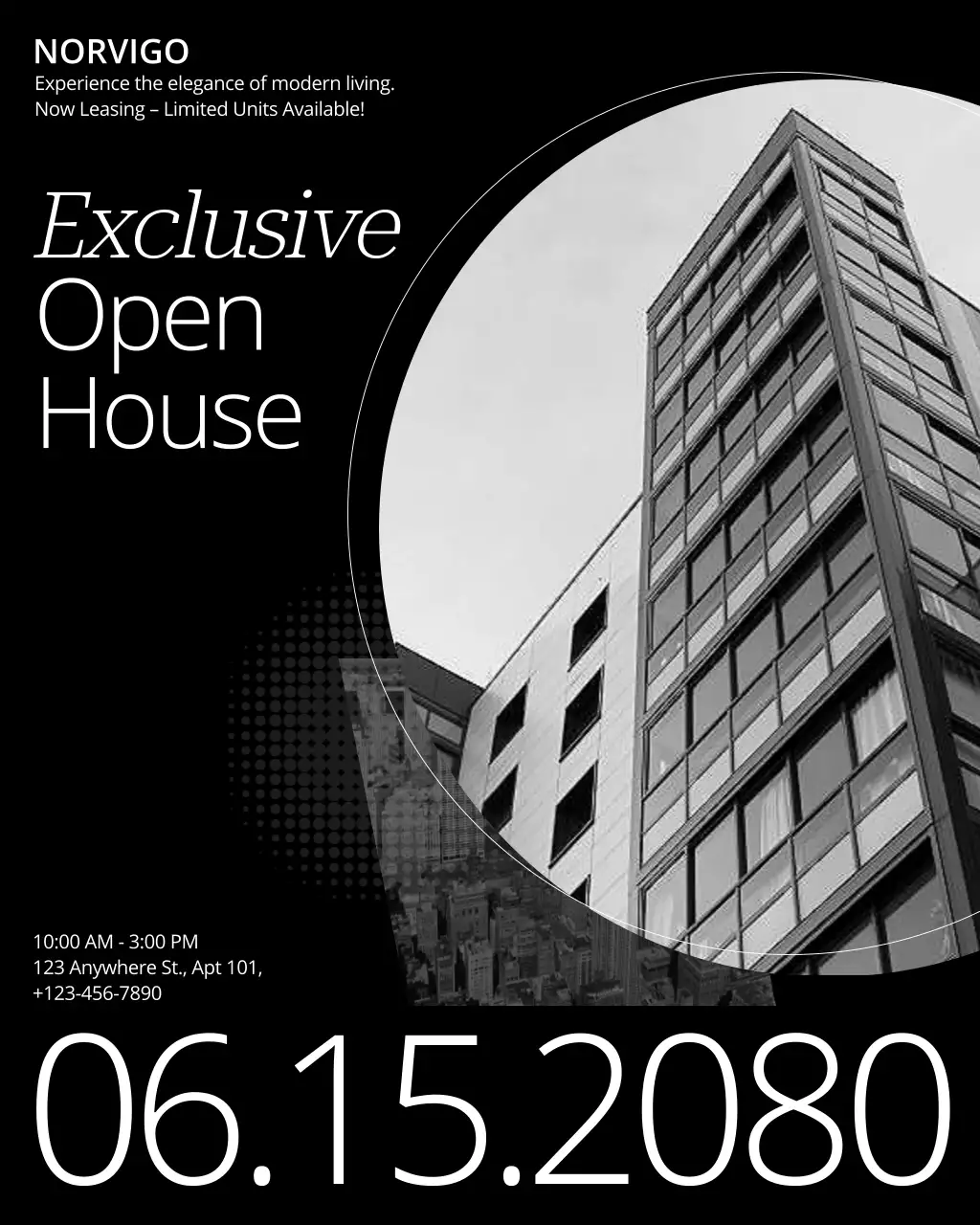 Black Modern Real Estate Invitation