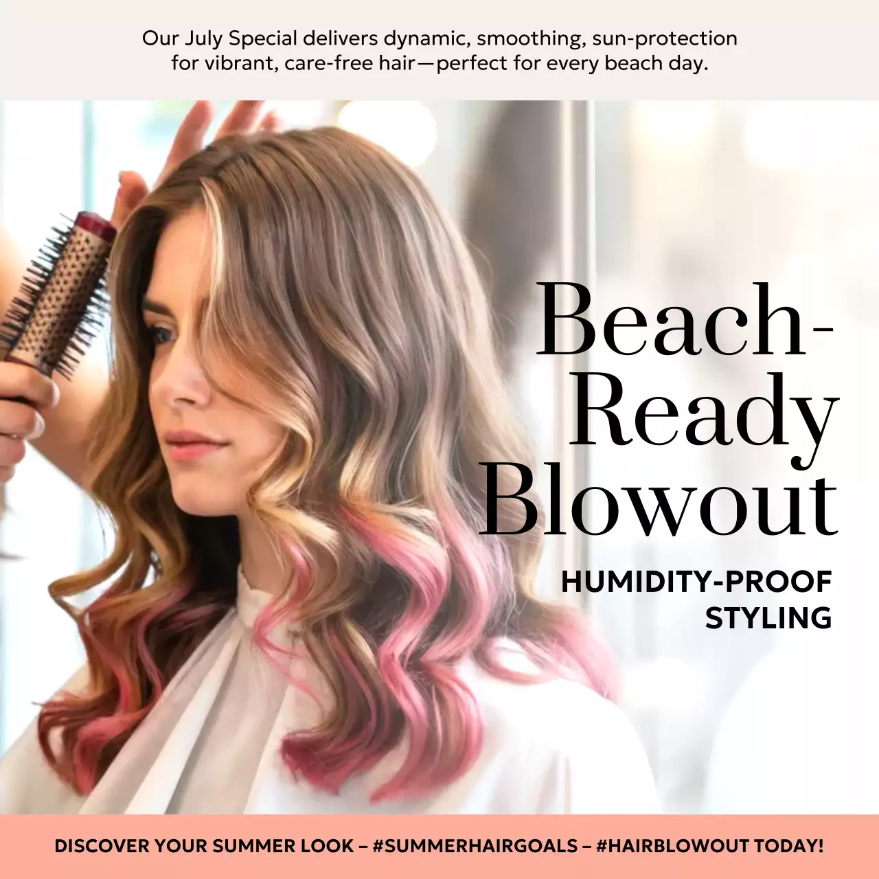 Pink Modern Beauty Haircare Service Instagram Post