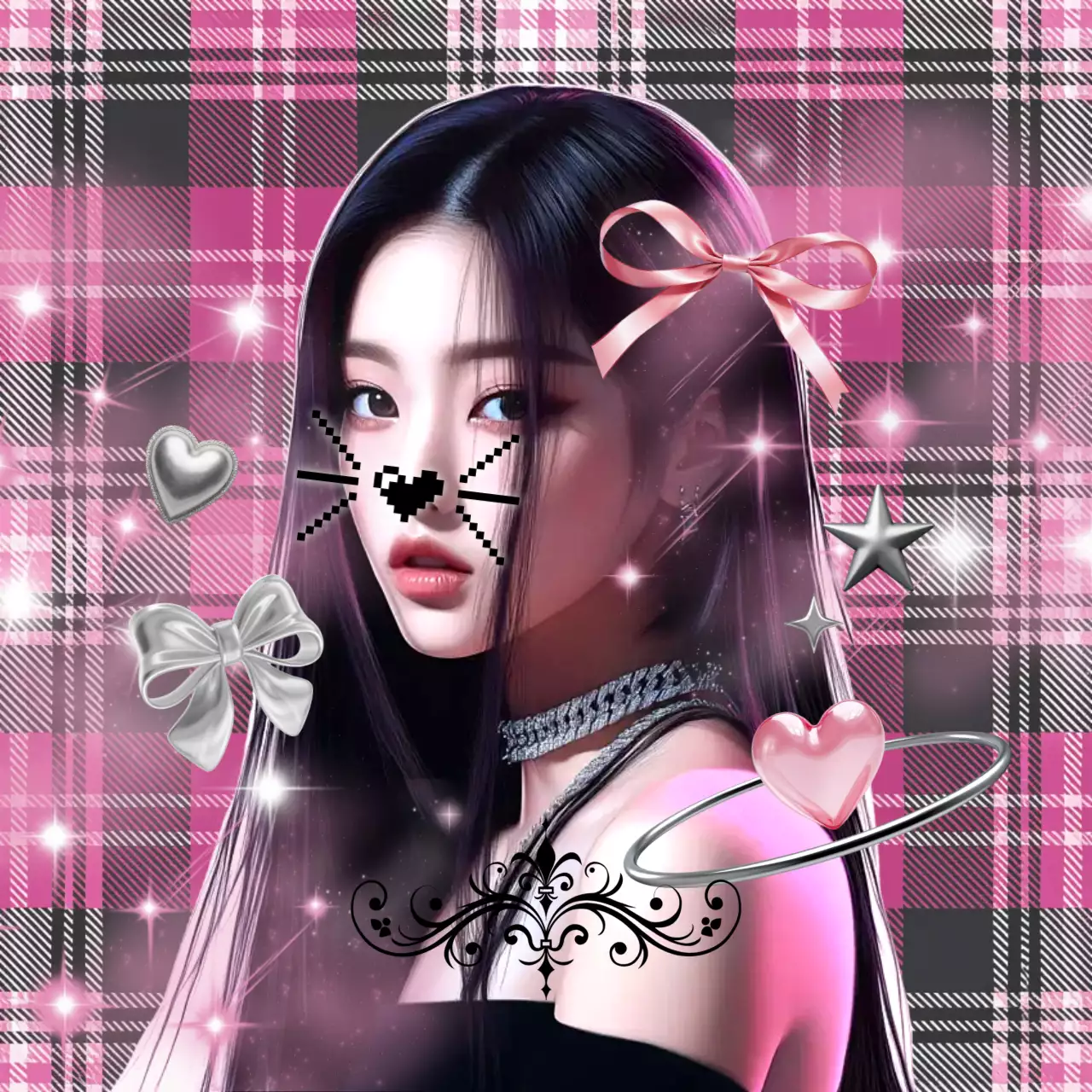 ピンク キュート ファッション ダークガーリーフリクラ