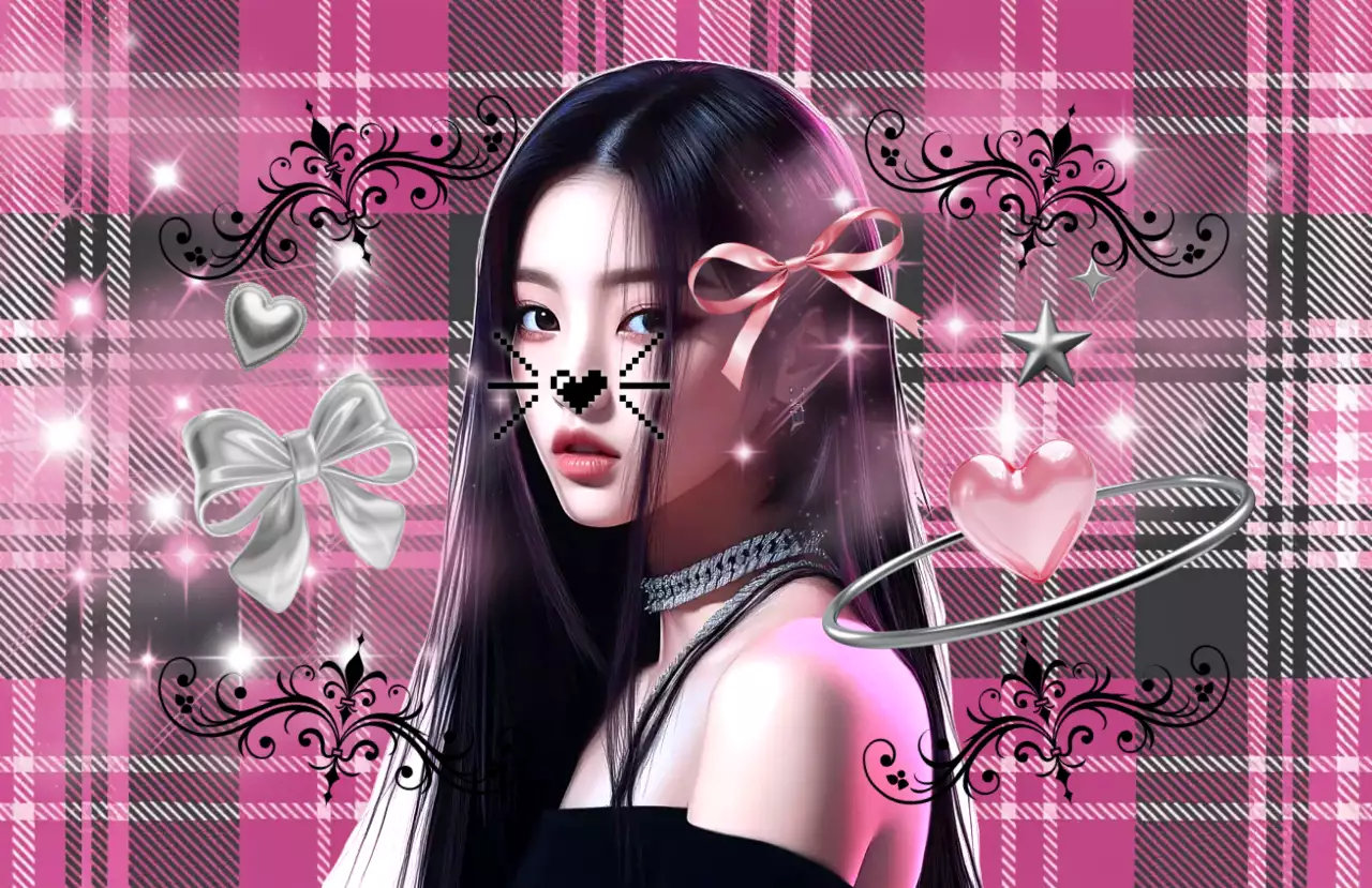 ピンク キュート ファッション ダークガーリーフリクラ